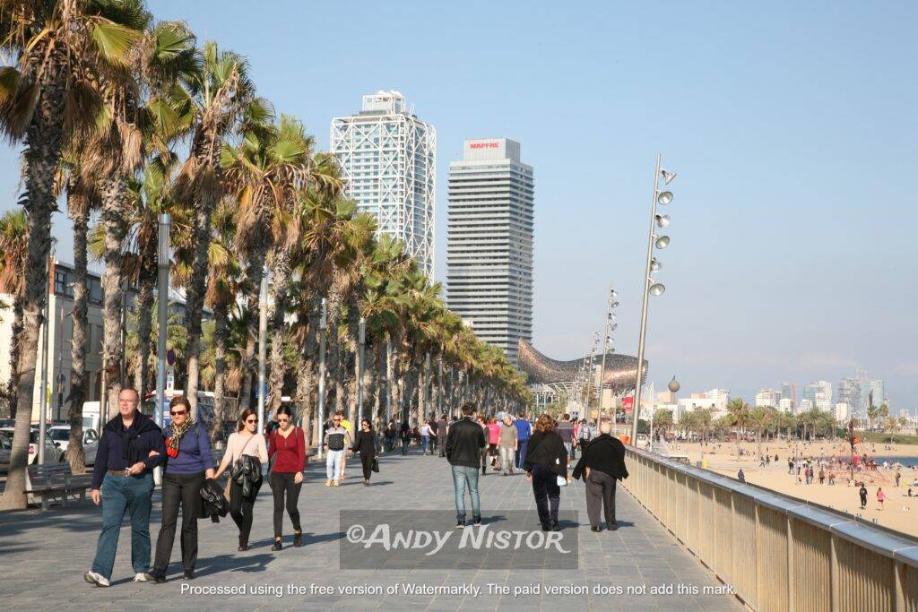 Playa de la Barceloneta y Paseo Maritimo